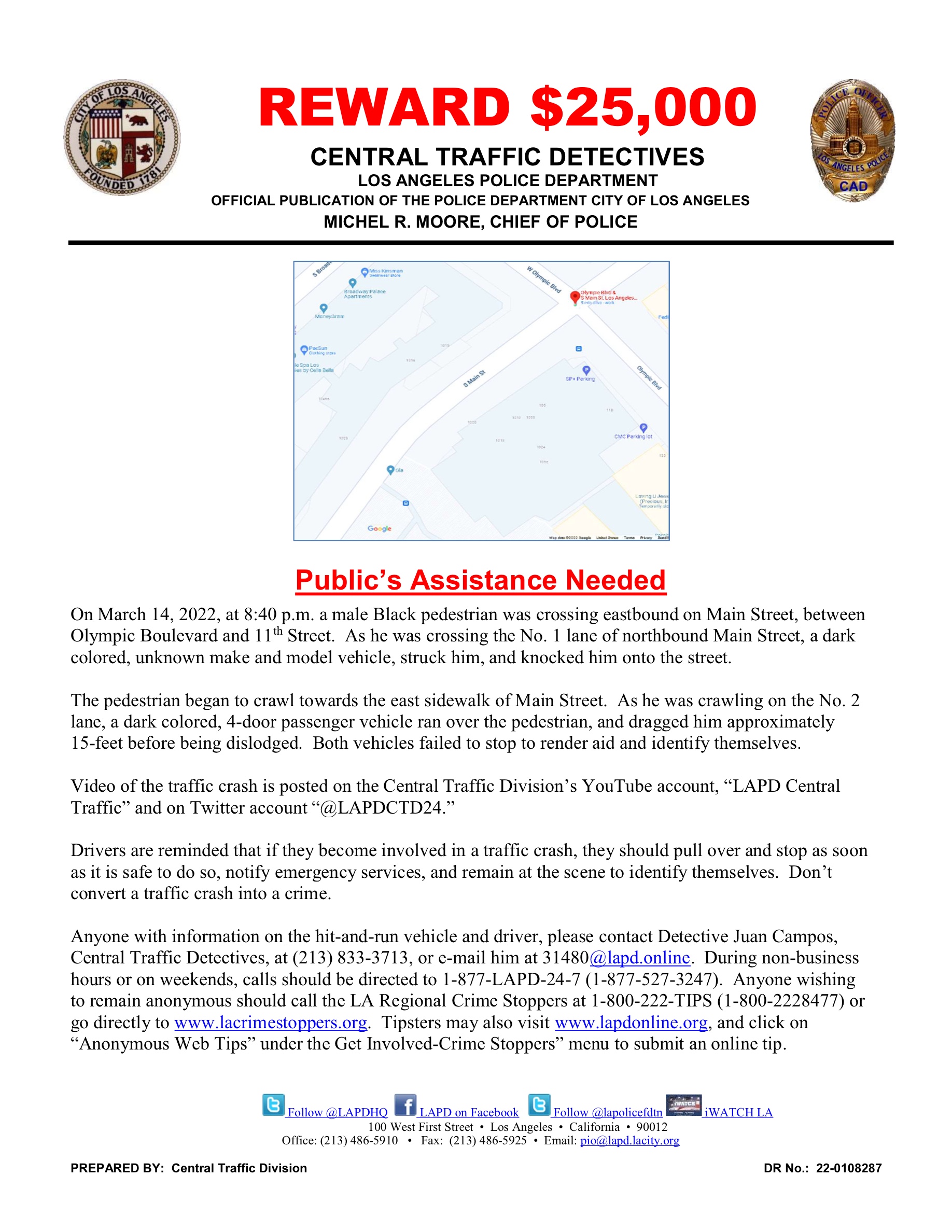 Severe Injury Felony Hit and Run NR22076rc - LAPD Online